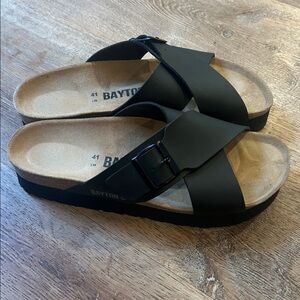 Bayton Black Slide Sandals
